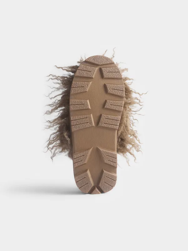 Тапочки из длинного кудрявого меха Downy, image-6