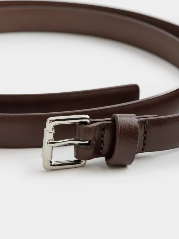 Ремень женский, единый размер, тонкий, полиуретан, коричневый, Force, image-1