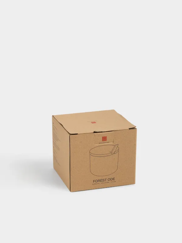 Сахарница, 10 см, 600 мл, с ложкой, керамика/дерево, молочная, Ветви, Forest ode, image-5