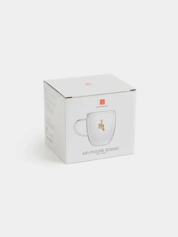 Кружка, 280 мл, стекло Б/металл, с золотистой подвеской, Скорпион, Air figure zodiac, image-5