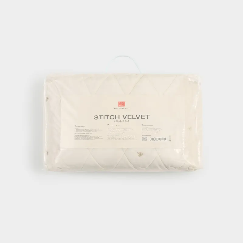 Покрывало, 220х240 см, стеганое, Цветы, Stitch velvet, image-7