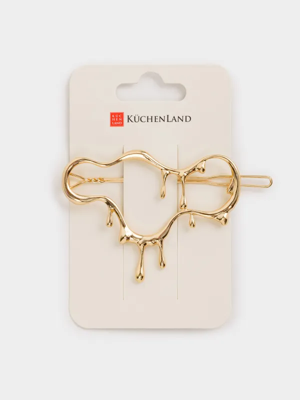 Заколка, 9 см, металл, золотистая, Jewelry, image-3