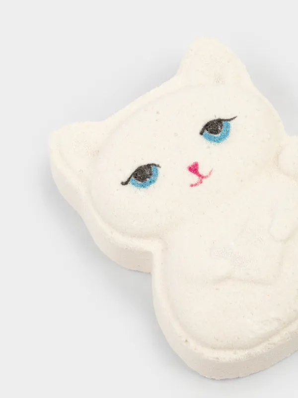 Бомбочка для ванны, 100 гр, с блестками, Белая, Ваниль, Кошечка, Sparkle body, image-2