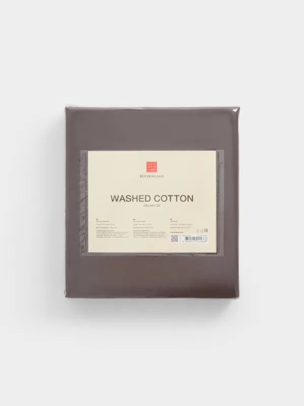 Натяжная простыня, коричневая, Washed cotton, image-5