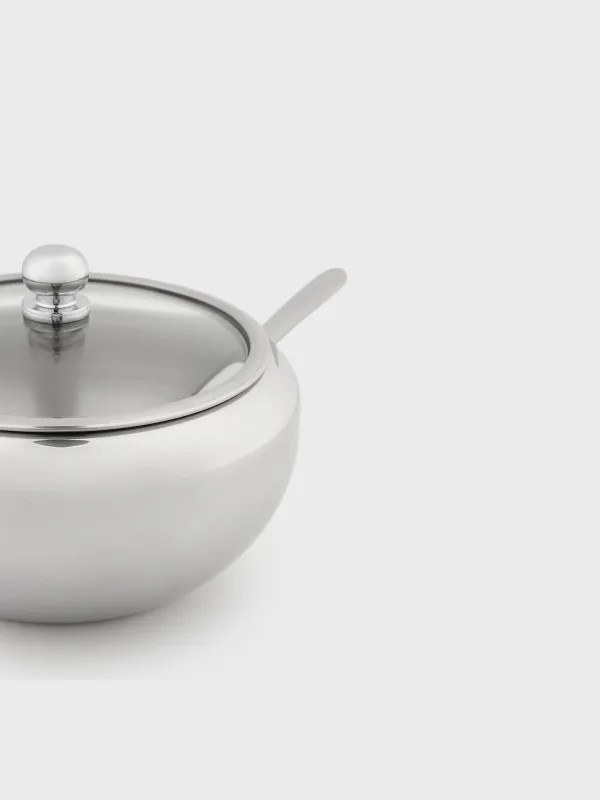 Сахарница, 9 см, 500 мл, с ложкой, сталь, Elegance, image-6