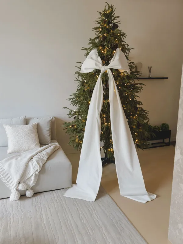 Украшение декоративное, 75х250 см, полиэстер, молочное, Бант, Bow velvet, image-0