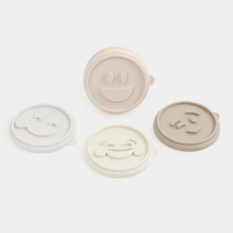 Штамп для выпечки, 4 шт, силикон/дерево, серый/коричневый/молочный, Эмоджи, Bakery emotional, image-2