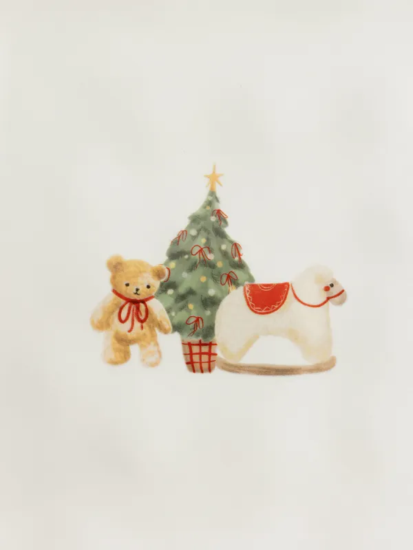 Блюдо, 22х22 см, Мишка и овечка с елкой, Christmas tree, image-4