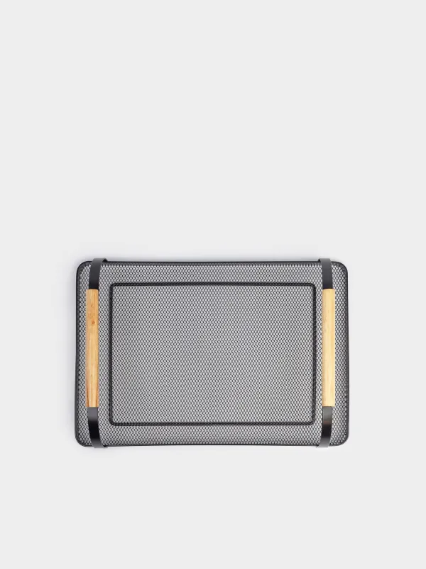 Поднос, 33х23 см, с ручками, Black style, image-6