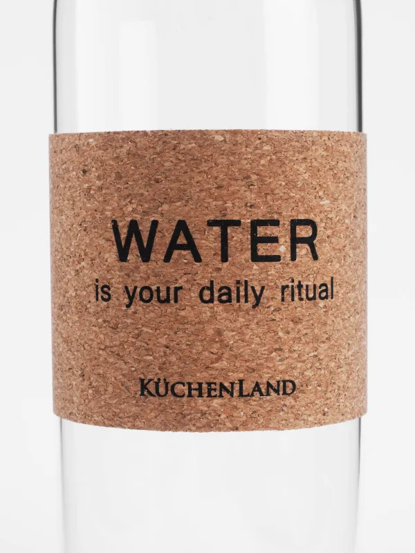 Бутылка для напитков, 1,25 л, с зарфом, стекло Б/пробка, Clear font, image-4