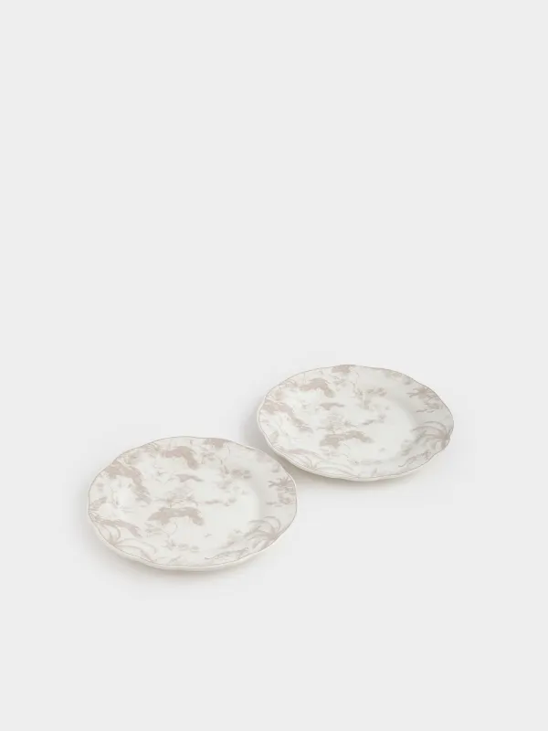 Тарелка закусочная, 19 см, 2 шт, фарфор P, бело-бежевая, Джунгли, Tropical, image-1