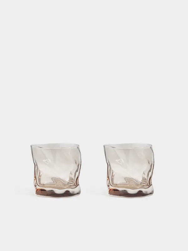 Стакан для виски, 8 см, 245 мл, 2 шт, стекло, коричневый, Slalom color, image-0