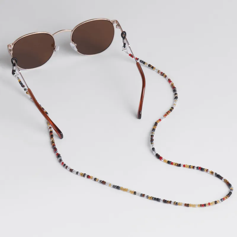 Цепочка для очков, 71 см, бисер, цветная, Бохо, Pearl color