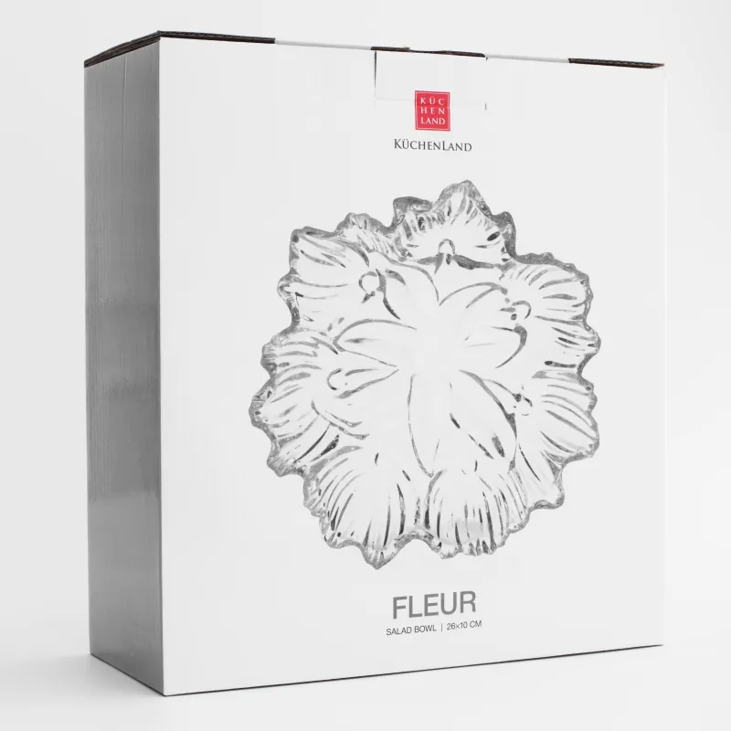 S)Салатник, 29х10 см, 1,6 л, стекло Р, Цветок, Fleur, image-6