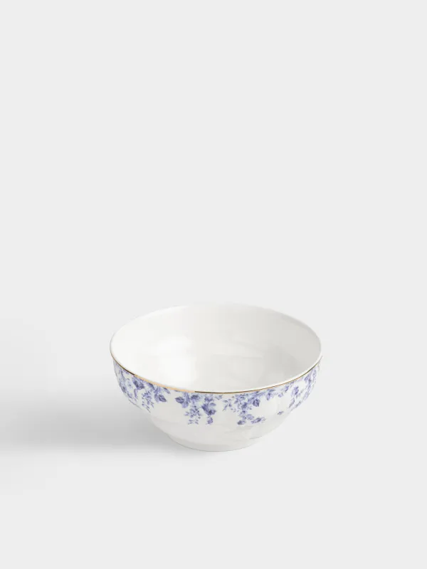 Салатник, 16x7 см, 720 мл, фарфор F, белый, с золотистым кантом, Цветы гжель, Tradition Easter, image-1