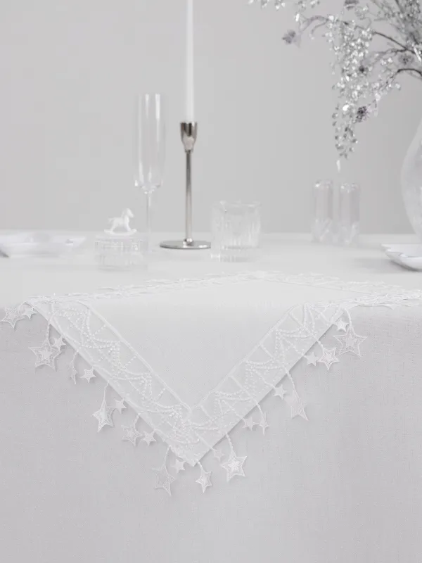 Салфетка под приборы, 30х45 см, с кружевом, Звезды, Stars framed, image-5