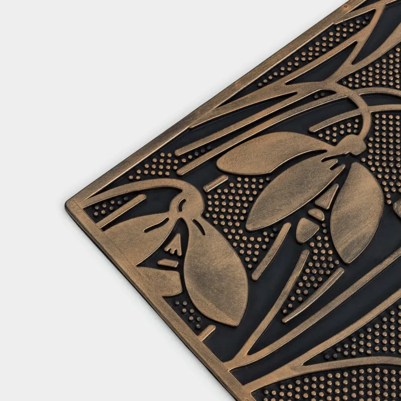 Коврик придверный, 45х75 см, резина, черно-бронзовый, Подснежники, Home deco, image-1