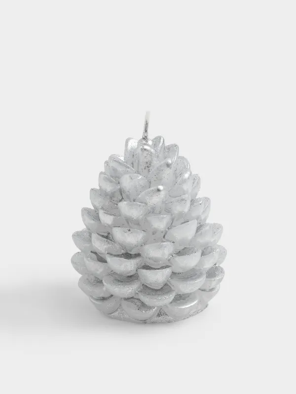 Свеча, 6x8 см, с блестками, Шишка, Winter delice, image-0