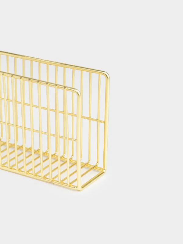 Салфетница, 13 см, металл, золотистая, Twist gold, image-3