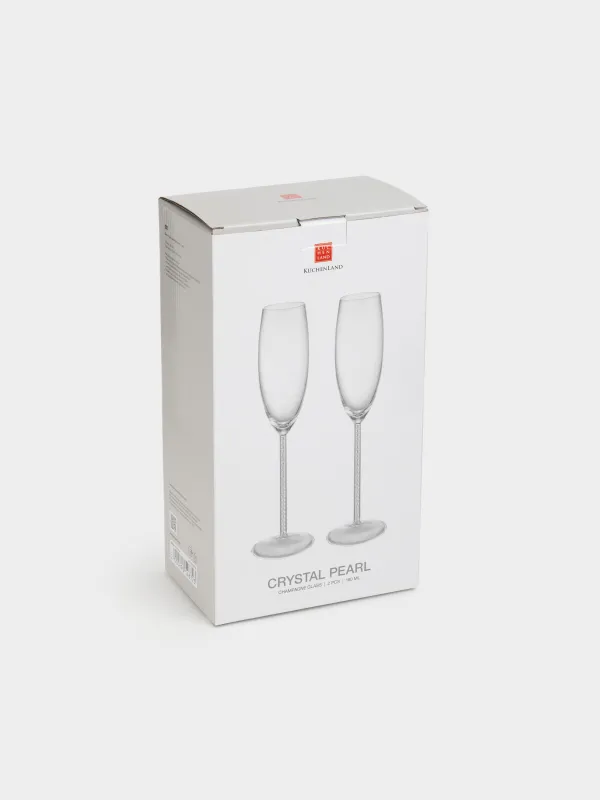 Бокал для шампанского, 200 мл, 2 шт, с жемчужинами, стекло/пластик, Crystal pearl, image-3
