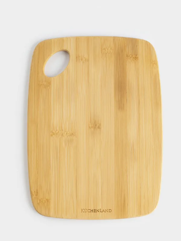 Доска разделочная, 30х22 см, прямоугольная, закругленная, бамбук, Bamboo, image-6