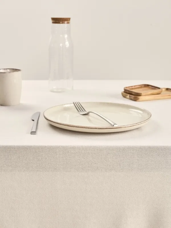 Скатерть, 170х250 см, с бахромой, хлопок, молочно-бежевая, Framed, image-4