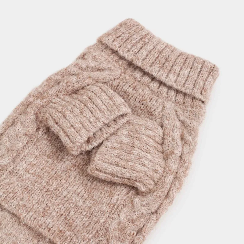 Свитер для животных,  с рукавами, полиэстер/шерсть, бежевый, Косы, Fashion pet, image-4