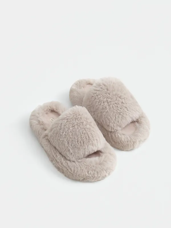 Тапочки женские, с искусственным мехом, Bushy, image-5