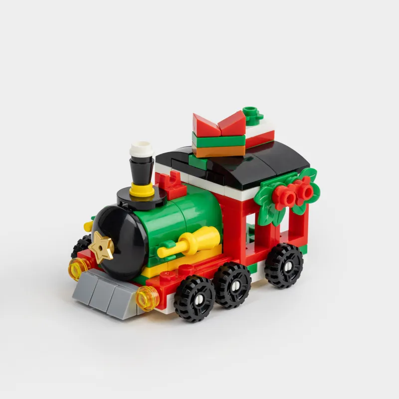 Конструктор, 8х6 см, 103 детали, пластик, цветной, Паровоз, Hobby kids