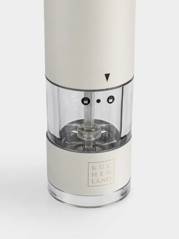 Мельница для специй, 22 см, электрическая, металл/пластик, LED W, молочная, Course, image-2