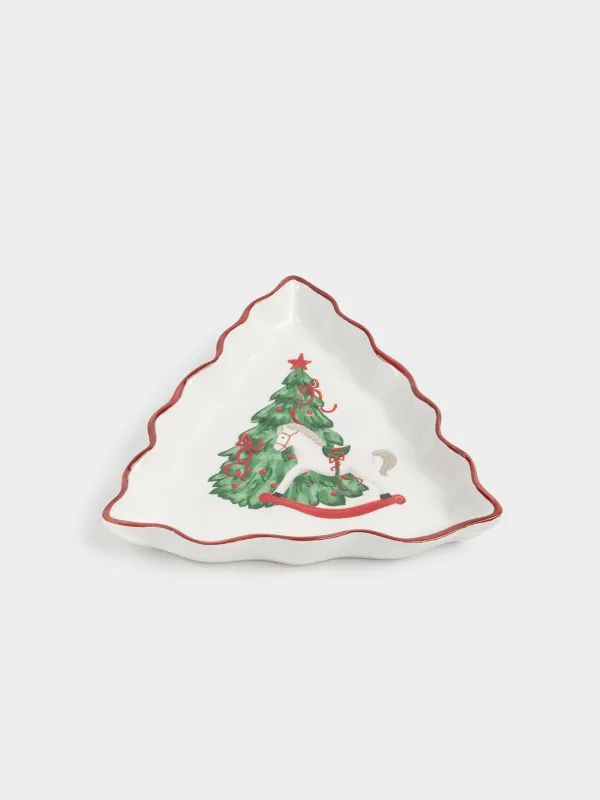 Блюдо, 20х19 см, керамика D, Лошадка с елкой, Christmas tree, image-1