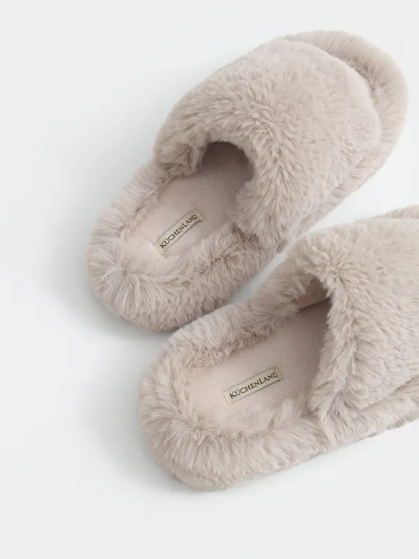Тапочки женские, с искусственным мехом, Bushy, image-3