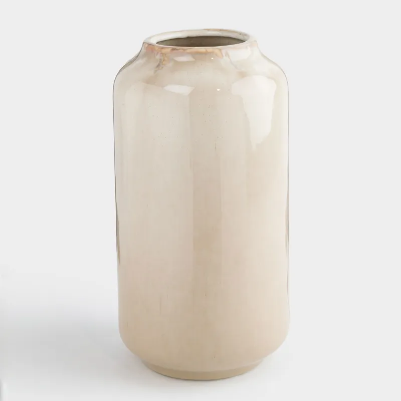 Ваза для цветов, 28 см, фарфор P, молочно-бежевая, Slight frost