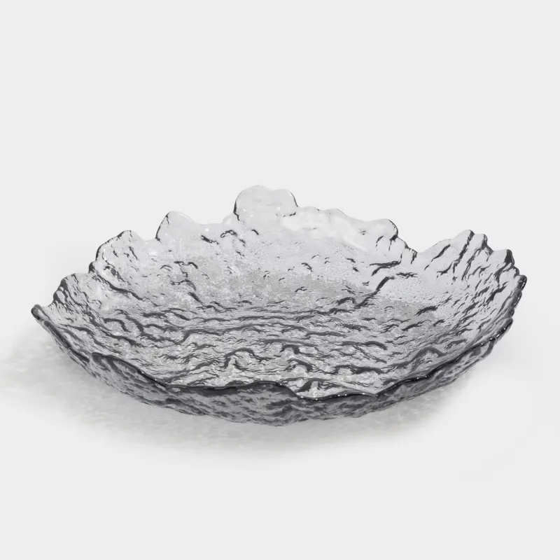 Блюдо, 25х3 см, стекло, серое, Nautilus color