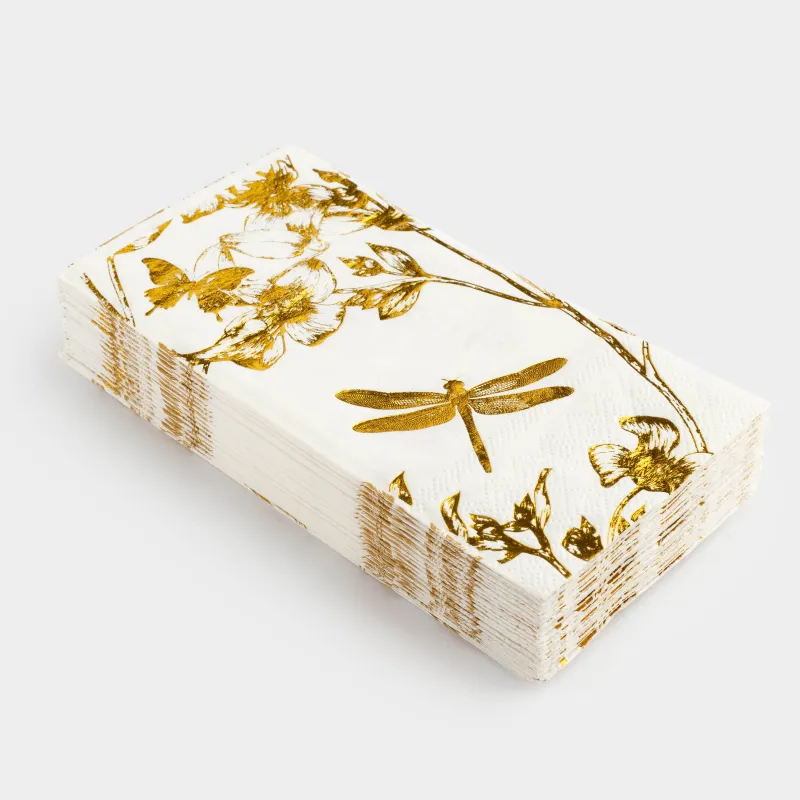 Салфетки бумажные, 33х33 см, 20 шт, прямоугольные, белые, Цветы, Flower garden, image-1