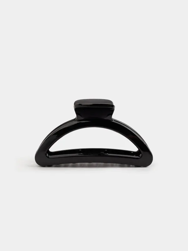 Заколка для волос, 9 см, пластик, черная, Крабик, Basic, image-0