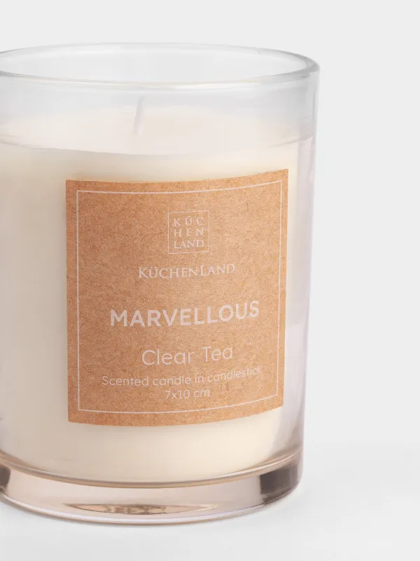 Свеча ароматическая, 7х10 см, Clear Tea, Marvellous, image-1