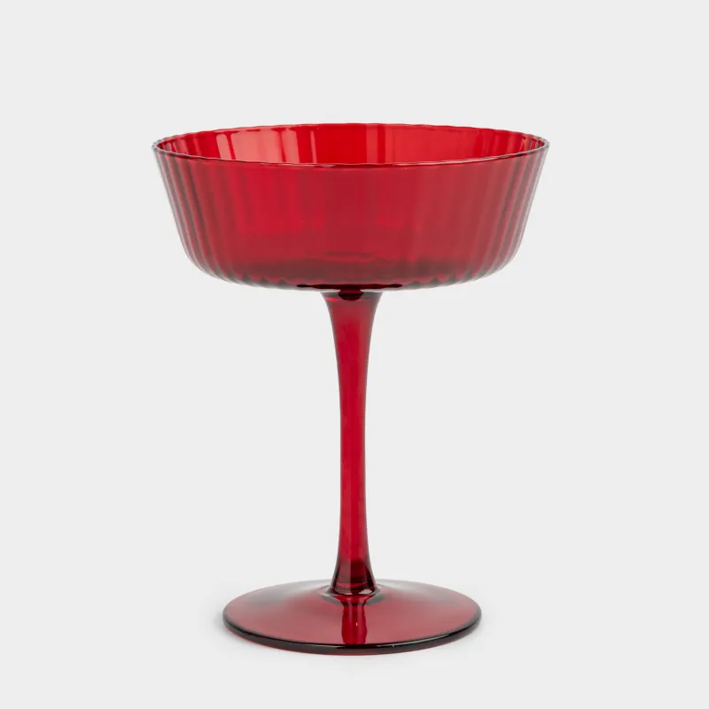 Бокал-креманка для шампанского, 230 мл, стекло Р, красный, Ribby color