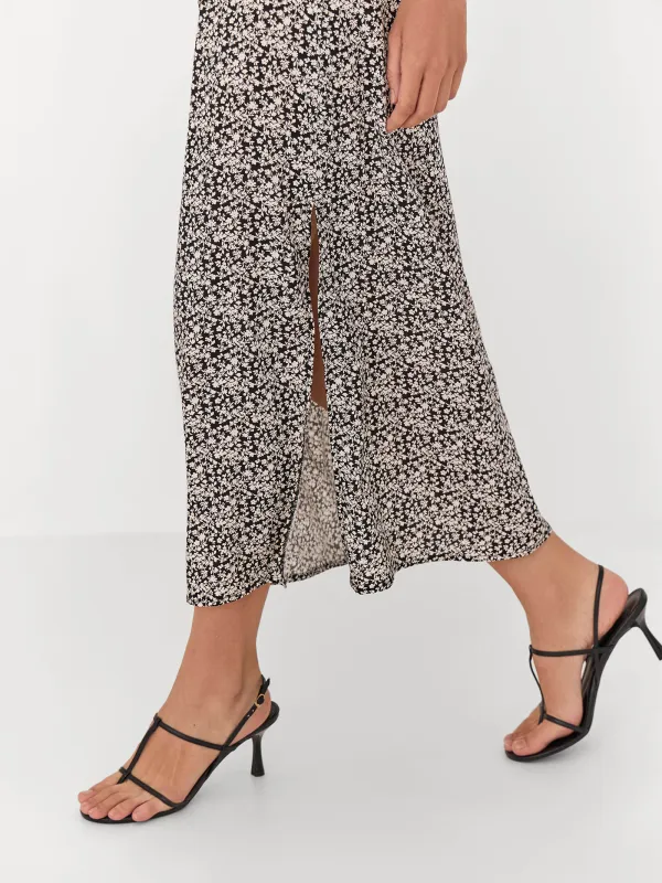 Платье миди с коротким рукавом, с разрезом, Drina, image-3