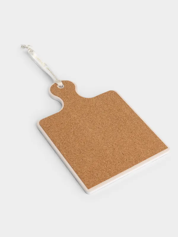 Подставка под горячее, 17х24 см, с ручкой, керамика/пробка, белая, Еж, Forest hedgehog, image-2