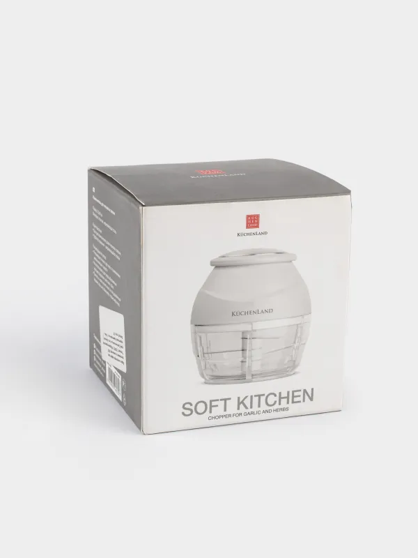 Измельчитель-блендер, 12 см, механический, пластик/сталь, молочный, Soft kitchen, image-5