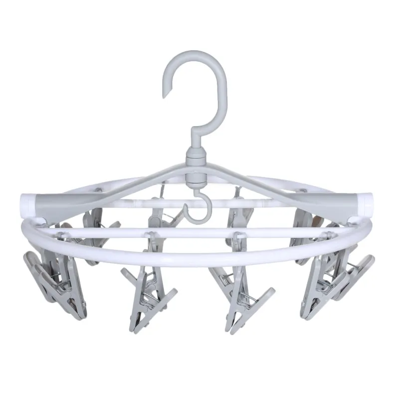 Сушилка для носков и нижнего белья, 20 прищепок, подвесная, пластик, бело-серая, Compact, image-0