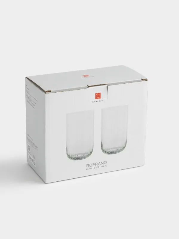 Стакан, 12 см, 460 мл, 2 шт, кристальное стекло, зеленый, Rofrano, image-4