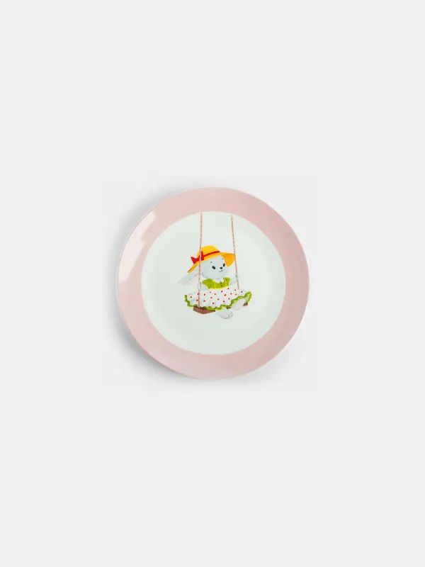 Тарелка закусочная, 19 см, Крольчиха на качелях, Ideas life, image-0