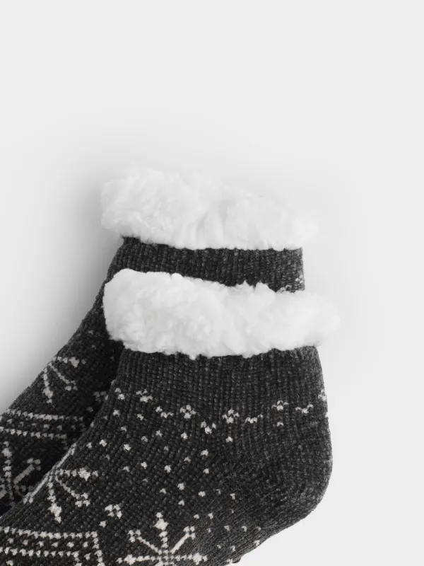 Носки утепленные с вышивкой Снежинки, Hot winter, image-2