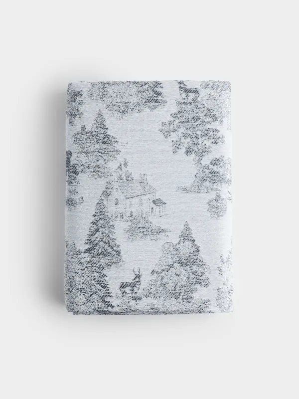 Скатерть, 160х160 см, из жаккарда, Дома в лесу, Winter houses, image-5