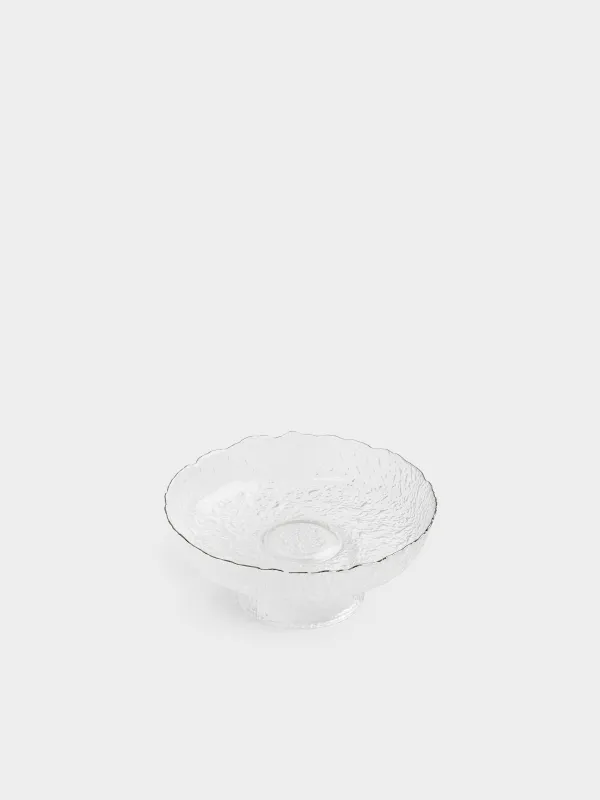 Ваза для фруктов, 20х8 см, на ножке, Nautilus silver, image-1