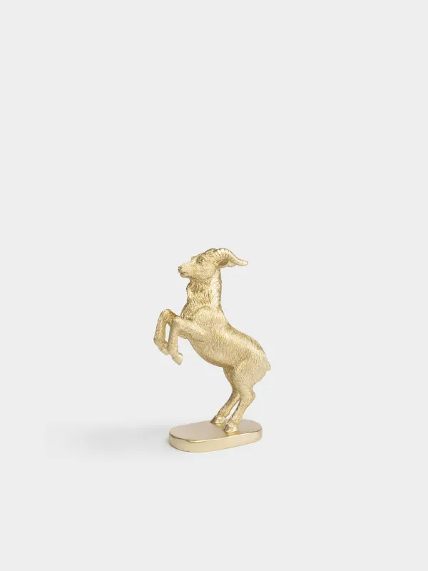 Статуэтка, 19 см, Козел на дыбах, Goat gold, image-0