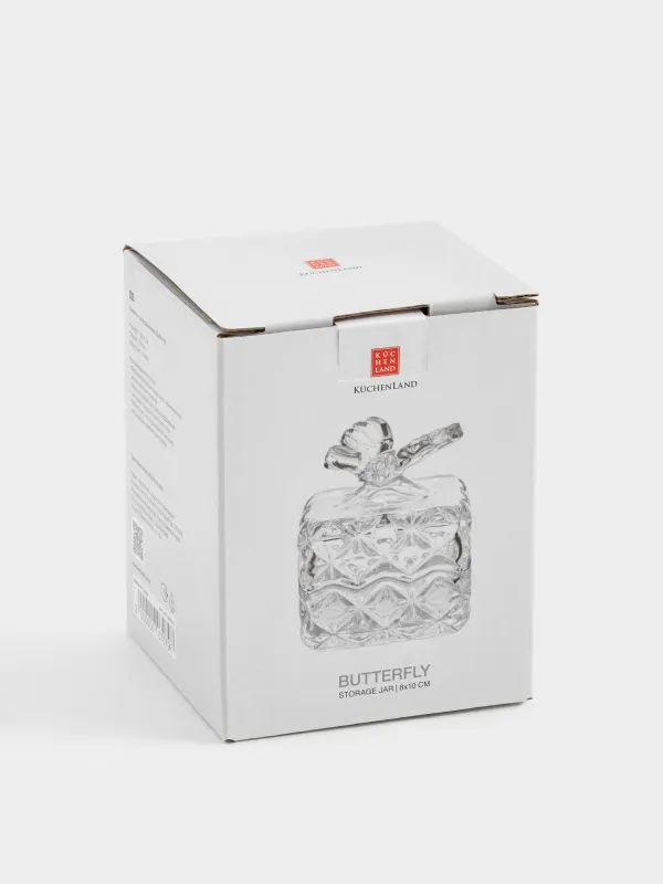 Емкость для хранения, 8х10 см, 100 мл, стекло Р, Бабочка, Butterfly, image-4