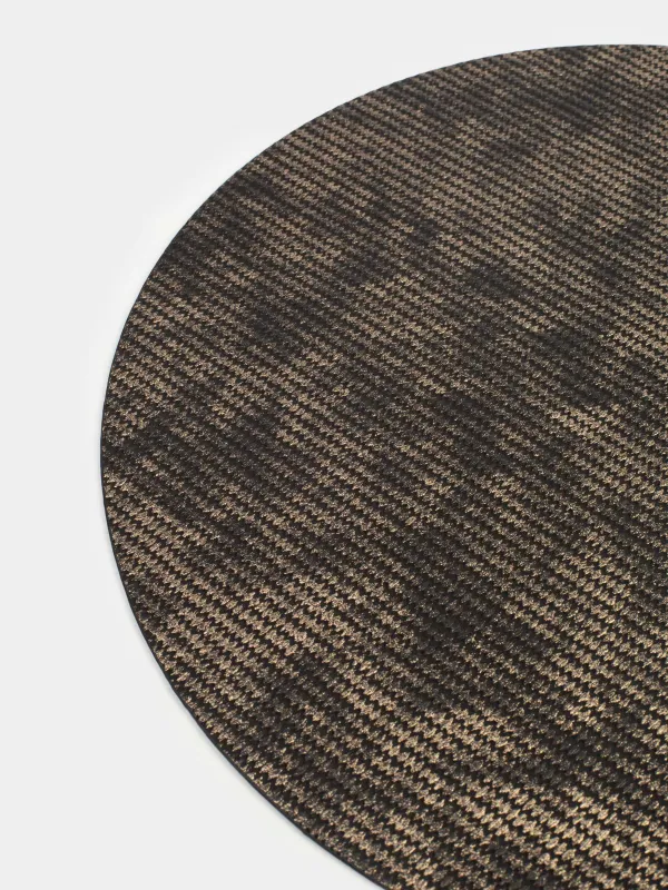 Салфетка под приборы, 38 см, ПВХ/полиэстер, круглая, черно-золотистая, Rock, image-2